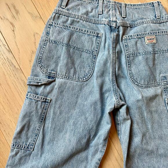 Vintage Guess Baggy Carpenter Jeans Light Wash Size 28 Made in the USA - Picture 7 of 12